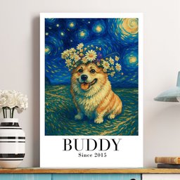 Van Gogh Wall Art Pet Portrait Art Dog Lovers Cat Lovers Gift - Personalized Photo Poster – view 5