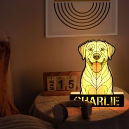 Dog Face Stained Glass Style - Personalized Photo LED Night Lamp – view 5