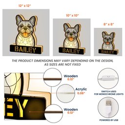 Dog Face Stained Glass Style - Personalized Photo LED Night Lamp – view 6