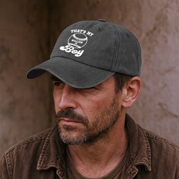 That's My Boy, Girl, Baseball, Football - Personalized Distressed Denim Cap – view 4