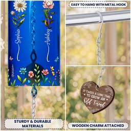 Long Time To Grow Old Friends - Personalized Wine Bottle Wind Chime – view 4