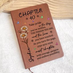 One More Chapter Of Life - Personalized Leather Journal – view 3