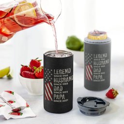 Legend, Husband, Dad And Grandpa - Personalized Can Cooler – view 2