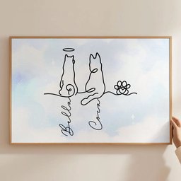 Dog Line Art Gift For Dog Lovers - Personalized Poster – view 3