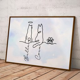 Dog Line Art Gift For Dog Lovers - Personalized Poster – view 2
