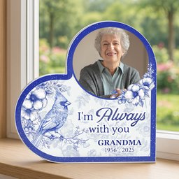 Toile De Jouy Style Memorial I'm Always With You - Personalized Acrylic Photo Plaque