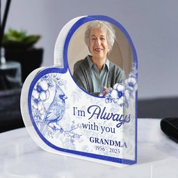 Toile De Jouy Style Memorial I'm Always With You - Personalized Acrylic Photo Plaque – view 4