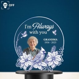 Toile De Jouy Style Memorial I'm Always With You - Personalized Photo Solar Light – view 5