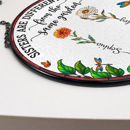 Flowers From Same Garden - Personalized Stained Glass Window Hanging Suncatcher – view 4