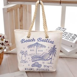 Beach Besties Girls Trip Summer Vacation Vacay Mode - Personalized Beach Bag – view 4