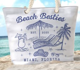 Beach Besties Girls Trip Summer Vacation Vacay Mode - Personalized Beach Bag – view 2