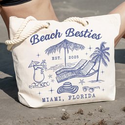 Beach Besties Girls Trip Summer Vacation Vacay Mode - Personalized Beach Bag – view 3