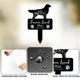 Dog Loss Forever Loved - Personalized Metal Garden Stake – view 6