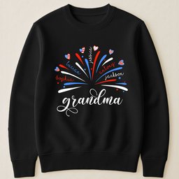 Proud Grandma And Kids Firework 4Th Of July - Personalized Shirt – view 3