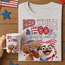 Red White Woof - Custom Independence Day Gift Set For Pet Parents – view 3