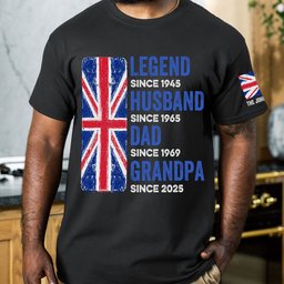 Legend, Husband, Dad And Grandpa - UK Flag Version - Personalized Shirt – view 4