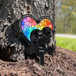 You Were My Favorite Hello & My Hardest Goodbye Dog Loss - Personalized Metal Garden Stake – view 4