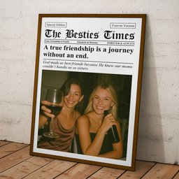 Newspaper The BFF Times - Upload Best Friend, Bestie Photo - Personalized Photo Poster/Canvas - Gift For Friend – view 5