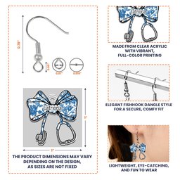 Nurse Stethoscope Bow Coquette Ribbon Nursing Gift - Personalized Acrylic Earrings – view 6