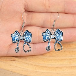 Nurse Stethoscope Bow Coquette Ribbon Nursing Gift - Personalized Acrylic Earrings – view 3