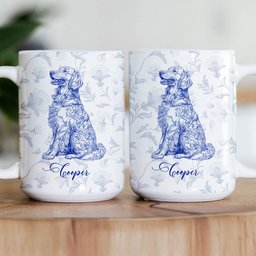 Dog Lover French Style Gift Toile De Jouy Chinoiseries - Personalized Mug – view 3