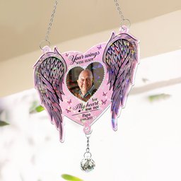 Memorial Gift Your Wings Were Readly - Personalized Acrylic Suncatcher With Crystal Ball Prism – view 4