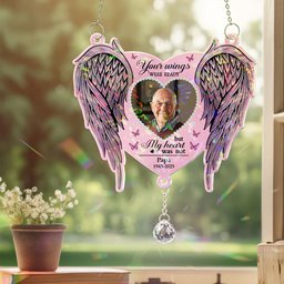 Memorial Gift Your Wings Were Readly - Personalized Acrylic Suncatcher With Crystal Ball Prism – view 6