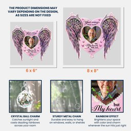 Memorial Gift Your Wings Were Readly - Personalized Acrylic Suncatcher With Crystal Ball Prism – view 8