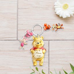 Mama Bear - Personalized Mouse Keychain with Charms – view 2