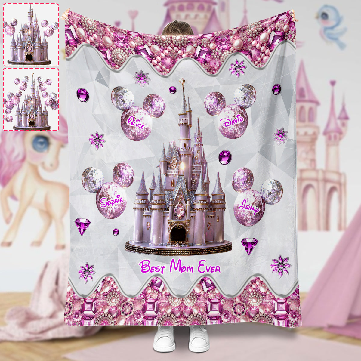 Magical Castle Gift For Mom, Grandma - Personalized Mouse Blanket