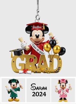 Class Of 2025 - Personalized Mouse Transparent Car Ornament – view 7