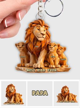 Best Dad Ever - Personalized Father Custom Shaped Keychain – view 7