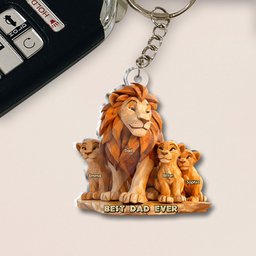 Best Dad Ever - Personalized Father Custom Shaped Keychain – view 4
