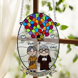 Adventure Is Out There - Personalized Mouse Window Hanging Suncatcher Ornament – view 2