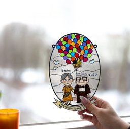 Adventure Is Out There - Personalized Mouse Window Hanging Suncatcher Ornament – view 4