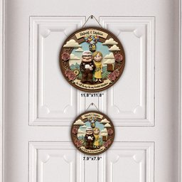 You Are My Greatest Adventure - Personalized Couple Round Wood Sign – view 5