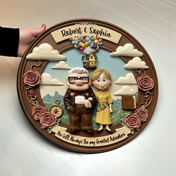 You Are My Greatest Adventure - Personalized Couple Round Wood Sign – view 4