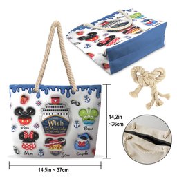 Family Cruising Trip - Personalized Mouse Beach Bag – view 6