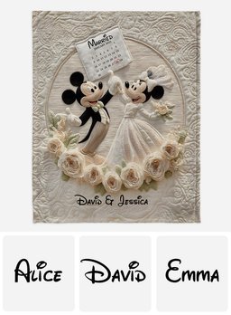Happy Anniversary Mouse Couple - Personalized Mouse Blanket – view 7