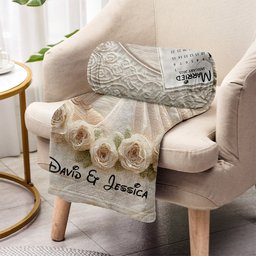 Happy Anniversary Mouse Couple - Personalized Mouse Blanket – view 3