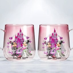 Happily Ever After - Personalized Mouse Gradient Glass Mug – view 2