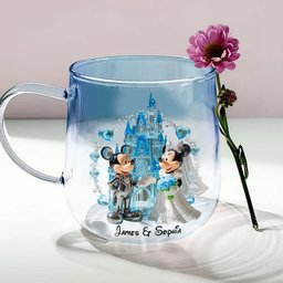 Happily Ever After - Personalized Mouse Gradient Glass Mug – view 4