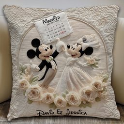 Happy Anniversary Mouse Couple - Personalized Mouse Throw Pillow