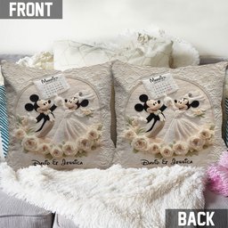 Happy Anniversary Mouse Couple - Personalized Mouse Throw Pillow – view 4
