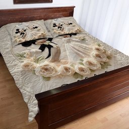 Happy Anniversary Mouse Couple - Personalized Mouse Quilt Set – view 4