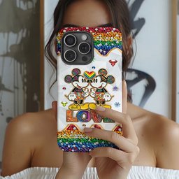 Rainbow Mouse Couple Love - Personalized LGBT Support Full Print Phone Case – view 4