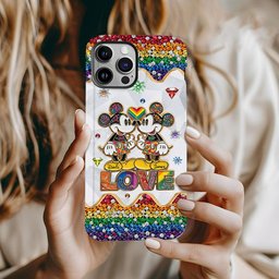 Rainbow Mouse Couple Love - Personalized LGBT Support Full Print Phone Case – view 2