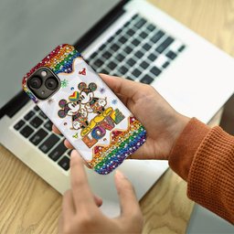 Rainbow Mouse Couple Love - Personalized LGBT Support Full Print Phone Case – view 6