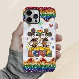 Rainbow Mouse Couple Love - Personalized LGBT Support Full Print Phone Case – view 8