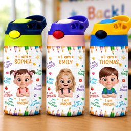 Custom Kids Insulated Water Bottle - Personalized Back To School Gifts For Kids - Ready Set Learn – view 2
